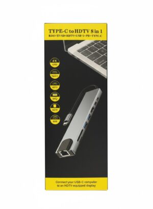 8 in 1 Type-C HUB HDMI USB Multiport Card Reader Adapter Laptop Docking Station